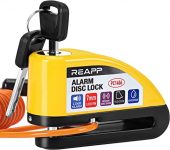 Chollo antirobo moto – REAPP Candado Moto Disco con Alarma 110 DB,Antirrobo Moto Freno 7mm con Accesorios 1.5m Cable
