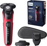 Philips S5583/38 Serie 5000 Afeitadora Eléctrica, en Eco y Húmedo, Recortador para Barba Larga o Corta y Bigote, con Cuchillas Steelprecision