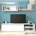 Chollo mueble – Composición de salón Súper Ego blanco mate/Sahara 160 cm