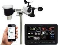 Chollo estación metereológica – Sainlogic Estación Meteorológica WLAN Profesional, WS3500 Estación Meteorológica WiFi con Sensor Exterior, Pluviómetro, Predicción Meteorológica, Anemómetro, Pantalla a color, Wunderground