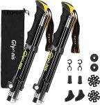 Chollo senderismo – Glymnis Bastones de Senderismo Bastones Trekking Plegables 2pcs 36cm-130cm de Aleación de Aluminio 7075 y EVA para Senderismo Alpinismo Trail Viaje
