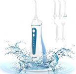 Chollo irrigador dental – Irrigador Bucal Portatil Profesional – Irrigador Dental con 5 Boquillas 4 Modos, IPX7 Impermeable Limpieza Dientes, Recargable para Limpieza Dental, Irrigadores bucales Electrico Portátil de Viaje