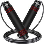 Chollo deporte – Cuerda para Saltar, Blukar Cuerda Saltar Comba con Mango Antideslizante de Espuma Suave Cuerda Ajustable Libre y Rodamientos de Bolas de Rápidos para Fitness, Ejercicio de Intervalos, Crossfit – 2.8M