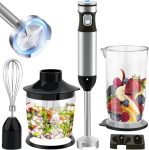 Batidora de mano eléctrica 4 en 1 de acero inoxidable con 1000W de potencia Biolomix