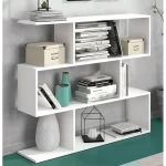 Estantería asimétrica Aura 4 niveles blanco 102x110x25 cm