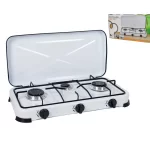 Cocina de gas Spring 3 fuegos con tapa protectora camping