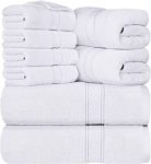 Juego de Toallas Premium de 8 Piezas Algodón súper Suave y Altamente Absorbente Utopia Towels