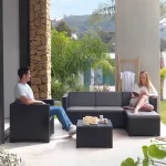 Conjunto de jardín Manhattan 4 piezas con cojines resina