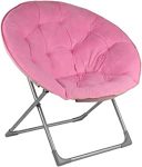 Silla redonda acolchada con piel artificial y marco de metal