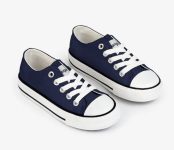 Conguitos Zapatillas de lona de niños color azul marino con cordones