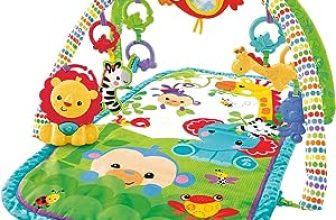 Fisher-Price Gimnasio Musical Animalitos De La Selva, Manta De Juego Bebé (Mattel Gxc36), Embalaje sostenible