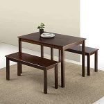 Mesa de comedor ZINUS de madera Juliet de 114 cm con dos bancos