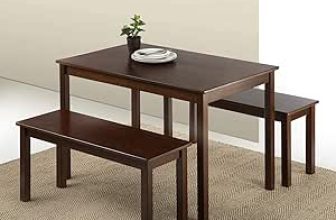 Mesa de comedor ZINUS de madera Juliet de 114 cm con dos bancos