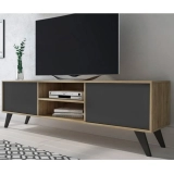 Chollo mueble salón – Mueble bajo TV Soto 2 armarios+2 huecos abiertos 49x180x39,6 cm.