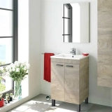 Mueble de lavabo Koncept con espejo roble Alaska