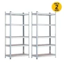 Pack 2 estanterías modulares 5 baldas 3 posibilidades de montaje metalizado