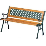 Banco de jardín Lifetime Garden madera 73x122x34 cm.