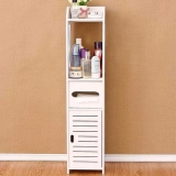 Chollo armario baño – Armario de baño auxiliar 4 niveles blanco 80x20x18 cm