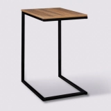 Chollo Mesita auxiliar salón negro/madera 66,5x35x45 cm.