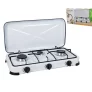 Cocina de gas Spring 3 fuegos con tapa protectora camping
