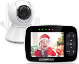 Chollo vigilabebés – BURNNOVE Vigilabebés con Cámara Pantalla LCD de 3.5″, 355 ° / 120 ° Giratorio, Camara Vigilancia Bebe con Visión Nocturna, Zoom 2X, Camara Bebe con Comunicación Bidireccional y Sensor de Temperatura