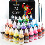 Chollo pinturas – Castle Art Supplies Caja Pinturas Tela 3D | 24 Colores Intensos en Botes 29 ml