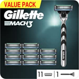 Chollo maquinilla afeitar – Gillette Mach3 Maquinilla de Afeitar Hombre + 12 Cuchillas de Recambio