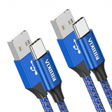 Chollo cable carga C – NIBIKIA Cable USB Tipo C, 2Pack [ 2M+2M ] 3A Cargador Tipo C Nylon Carga Rápida y Sincronización Cable USB C