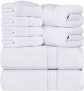 Juego de Toallas Premium de 8 Piezas Algodón  súper Suave y Altamente Absorbente Utopia Towels