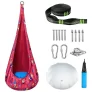 Columpio para niños con cojín y kit de colgado para interiores y exteriores