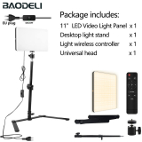 Chollo lámpara directos – Lámpara de relleno LED Panel de luz de vídeo, iluminación de fotografía bicolor 2700k-5700k, transmisión en vivo, luz de estudio fotográfico con soporte, enchufe de la UE
